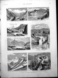 Old Print New Zealand Scenes I Wakatipu Queen Charlotte Sound Picton 1884 19th