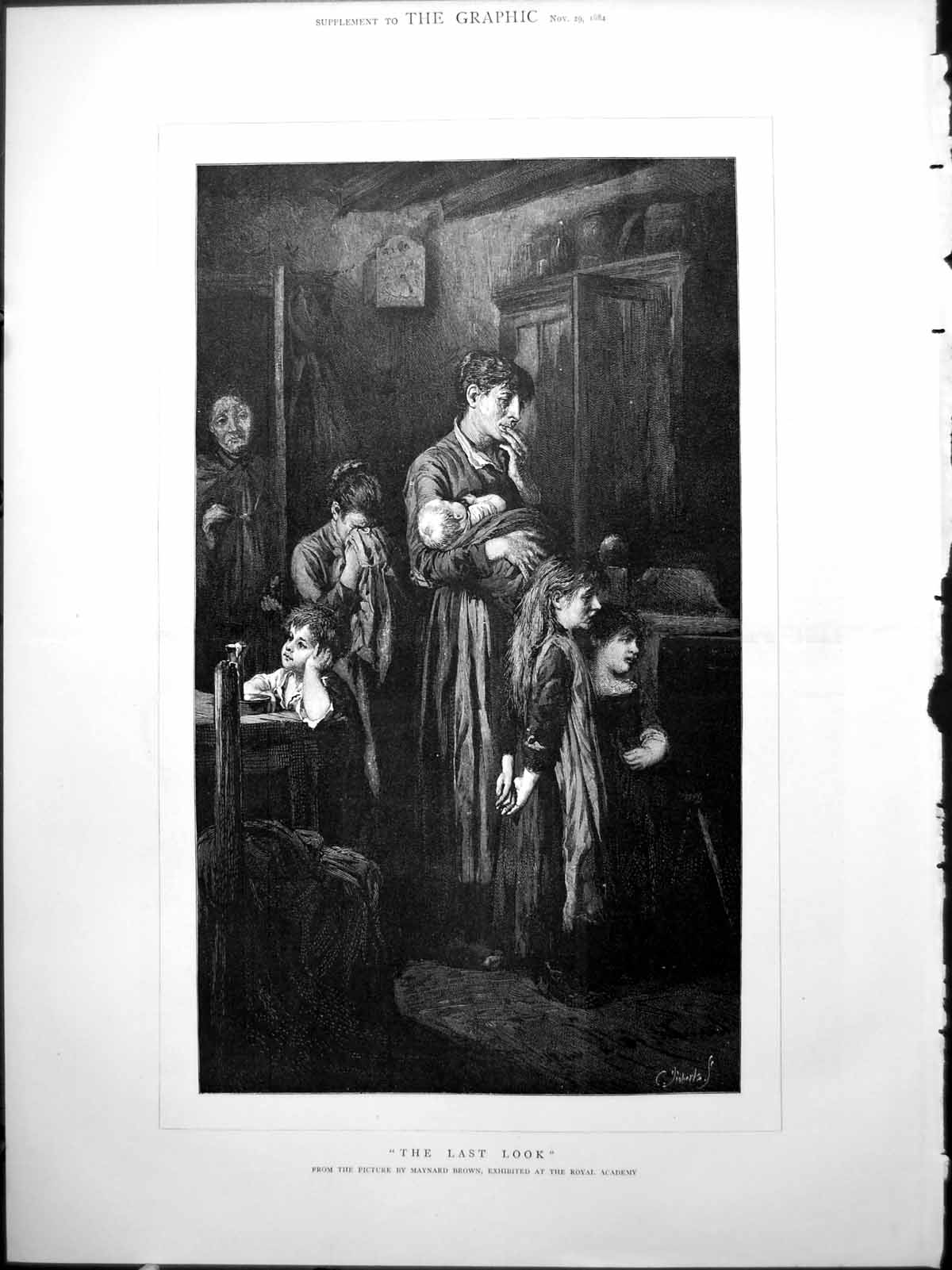 Old ?The Last Look? From Picture Maynard Brown Loss Family Member 188 Victorian