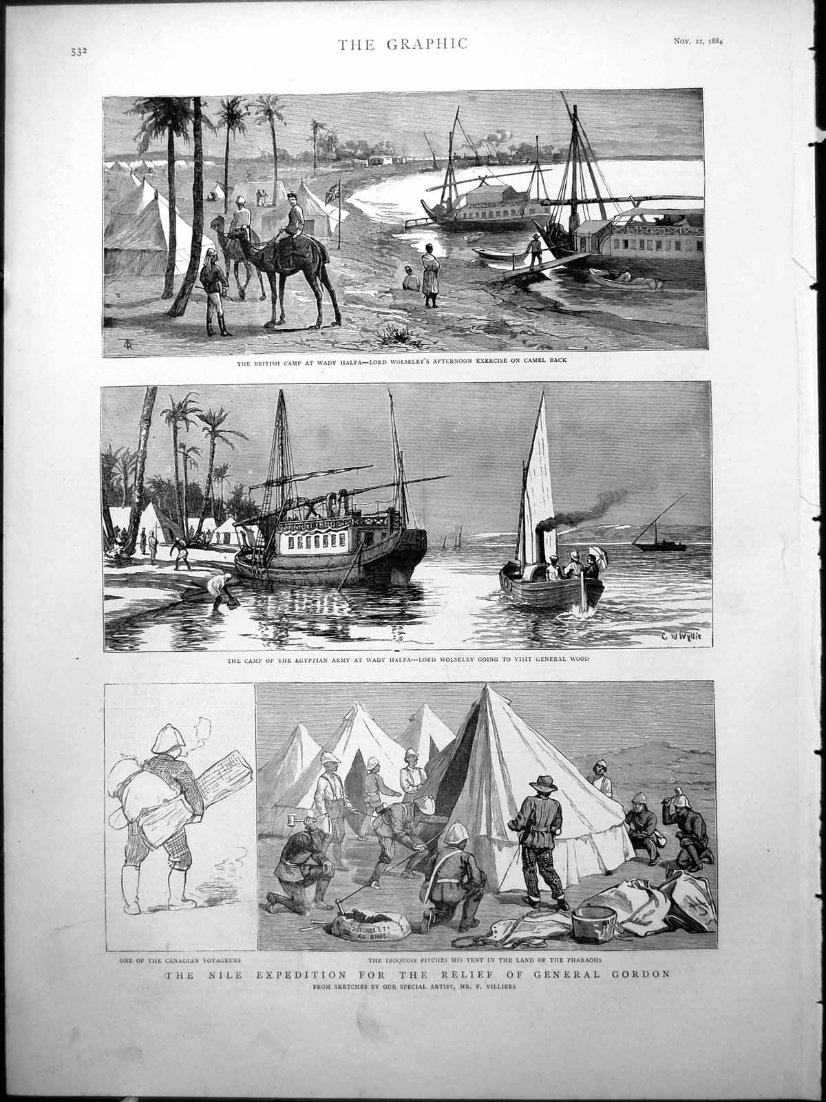 Old Nile Expedition Wady Halfa British Egyptian Camps Canadian TentVictorian