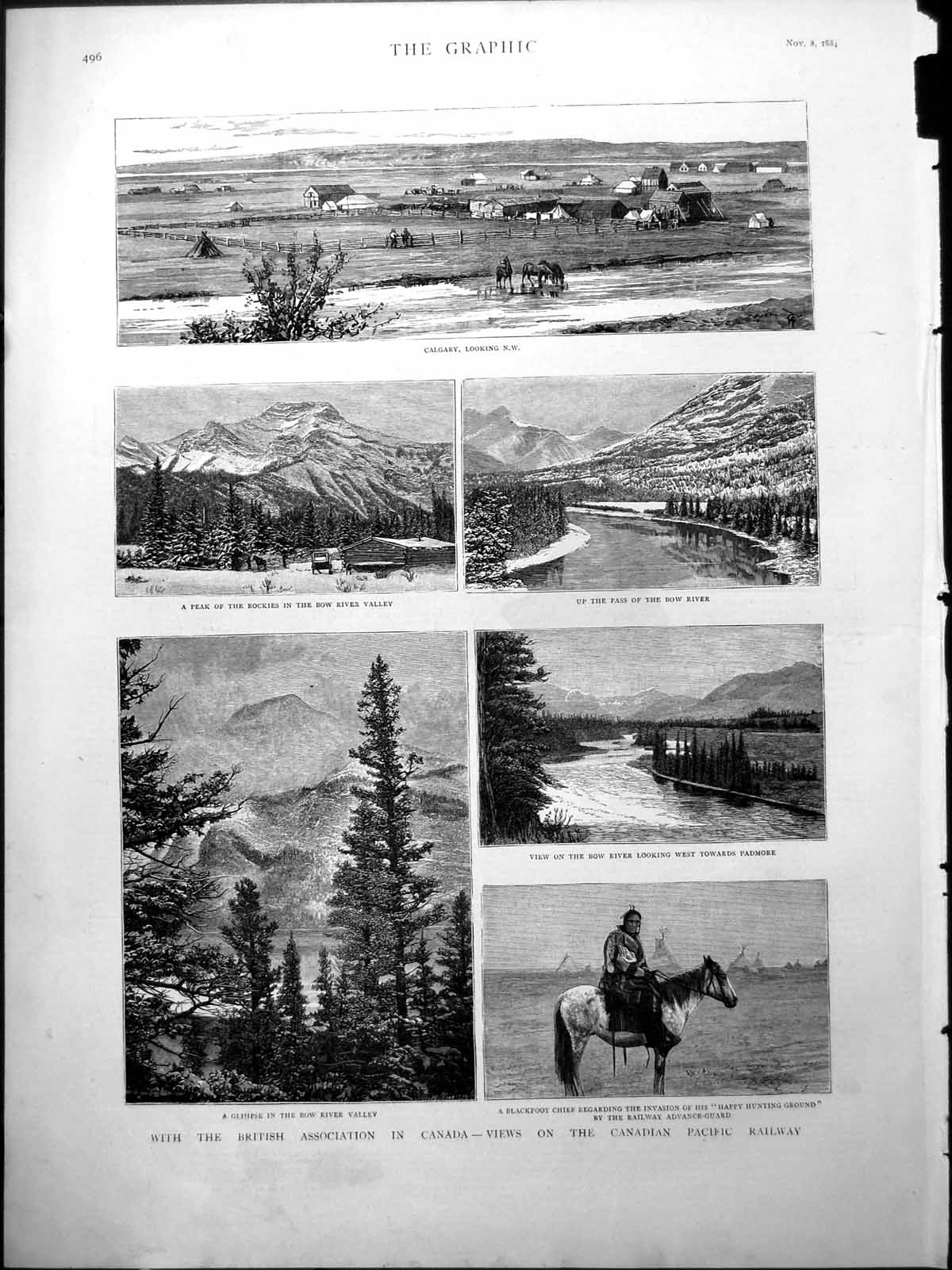 Old British Association Canada Views Canaadian Pacific Railway Blackf