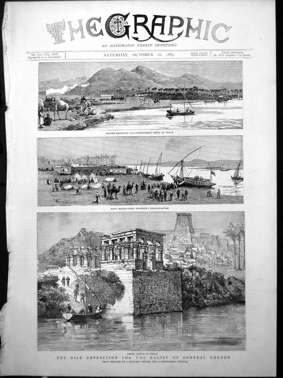 Old Nile Expedition Depot Philae Wady Halfa Lord Wolsely Tommy Atkins