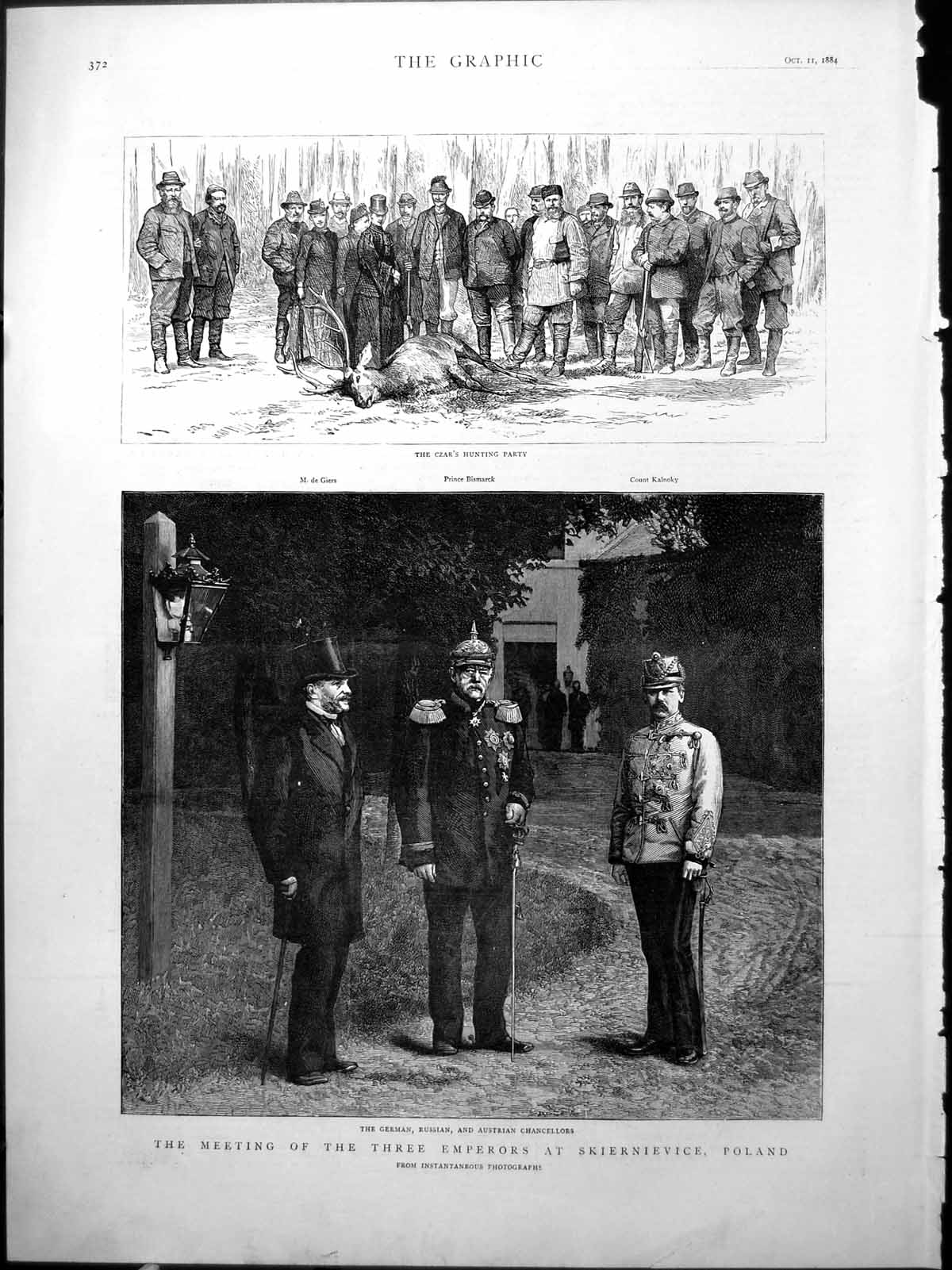 Old Meeting Emperors Skiernievice Poland M. De Giers Bismarck Kalnoky