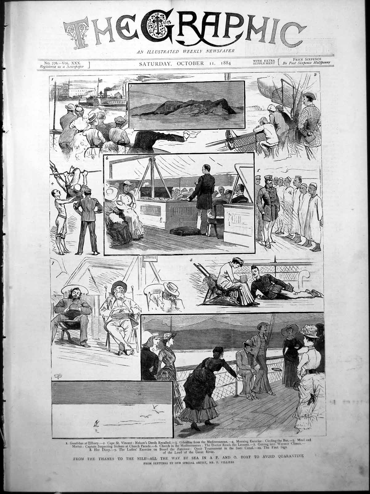 Old Thames Tilbury Nile P & 0 Boat Avoid Quarantine Deck ActivitiesVictorian