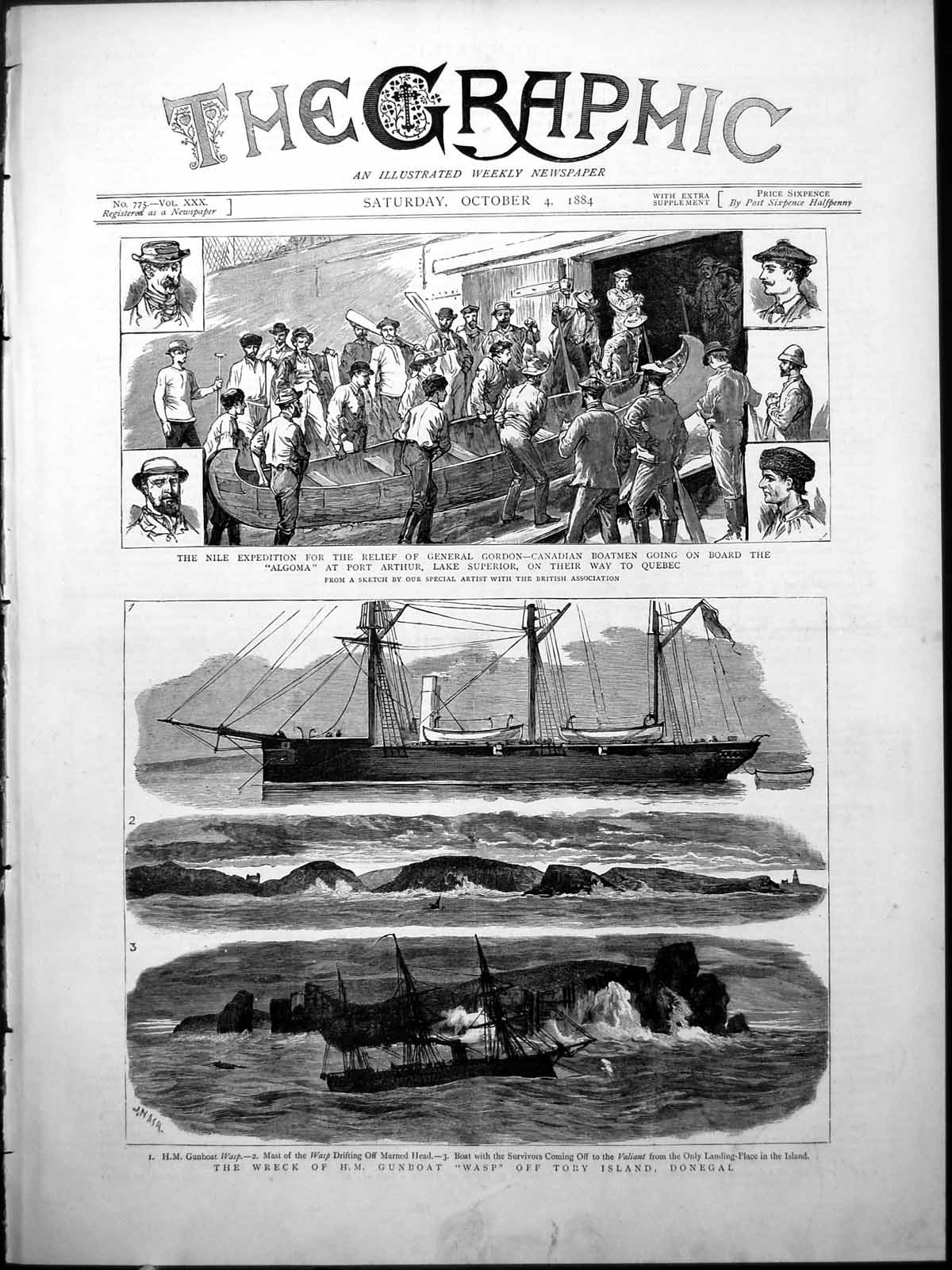 Old Wreck H.M. Gunboat Wasp Tory Island Donegal Nile Expedition Canad