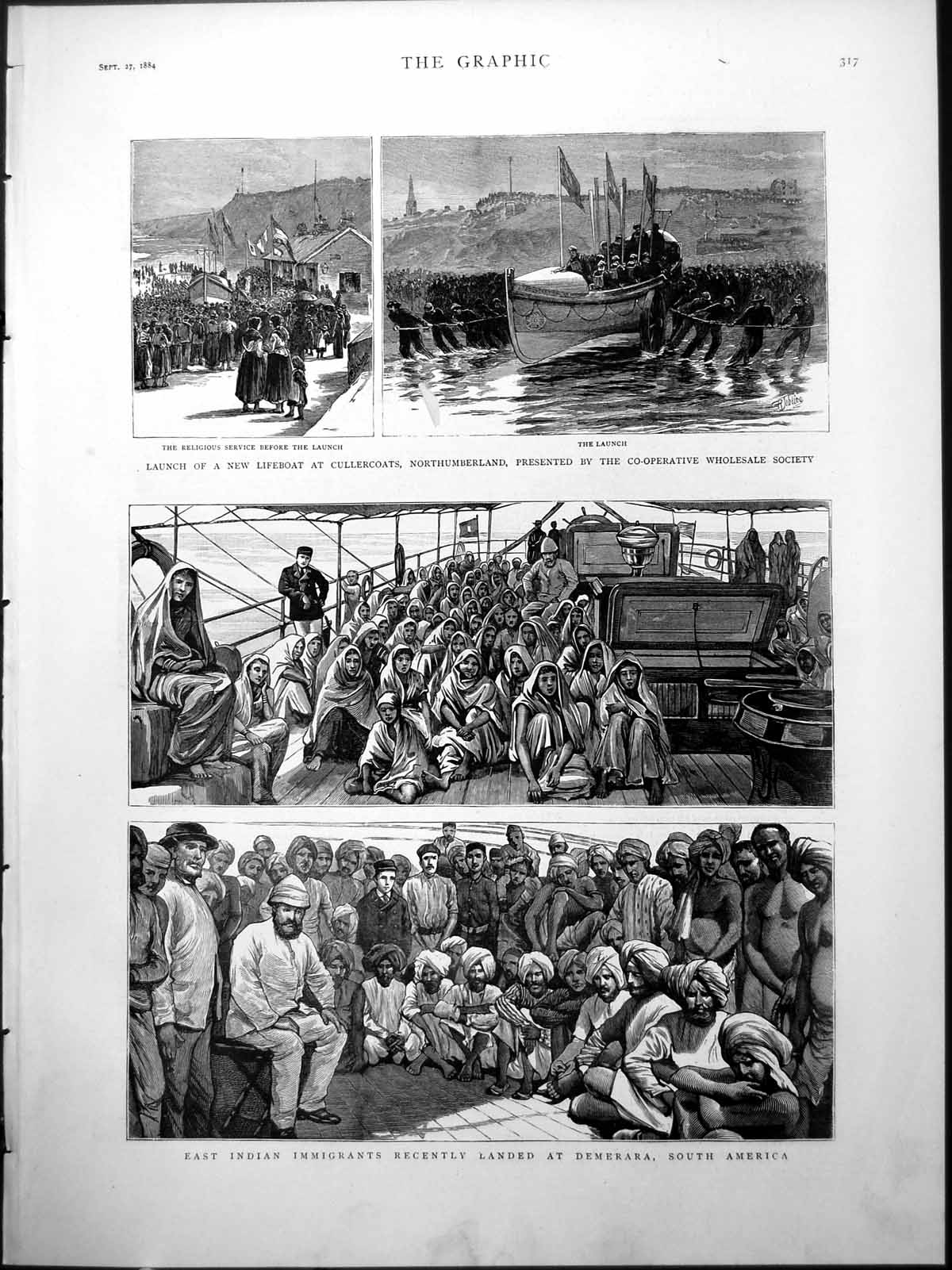 Old Lifeboat Cullercoats Northumberland East Indian Migrants Demerara