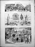Antique Old Print Season Homburg Unveiling Waterloo Monument Brussels 1890