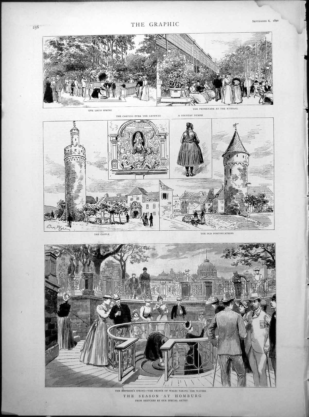 Antique Old Print Season Homburg Unveiling Waterloo Monument Brussels 1890