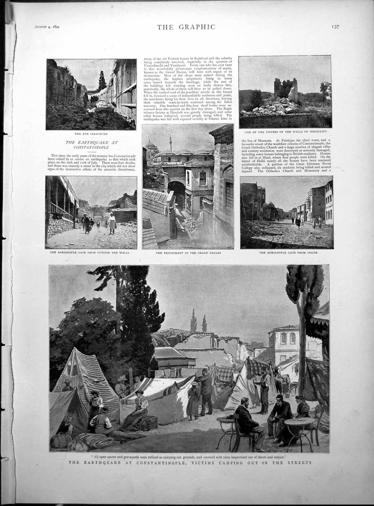Old Earthquake Constantinople Imperial Regatta Kiel Grilla Sensahn 1894 19th