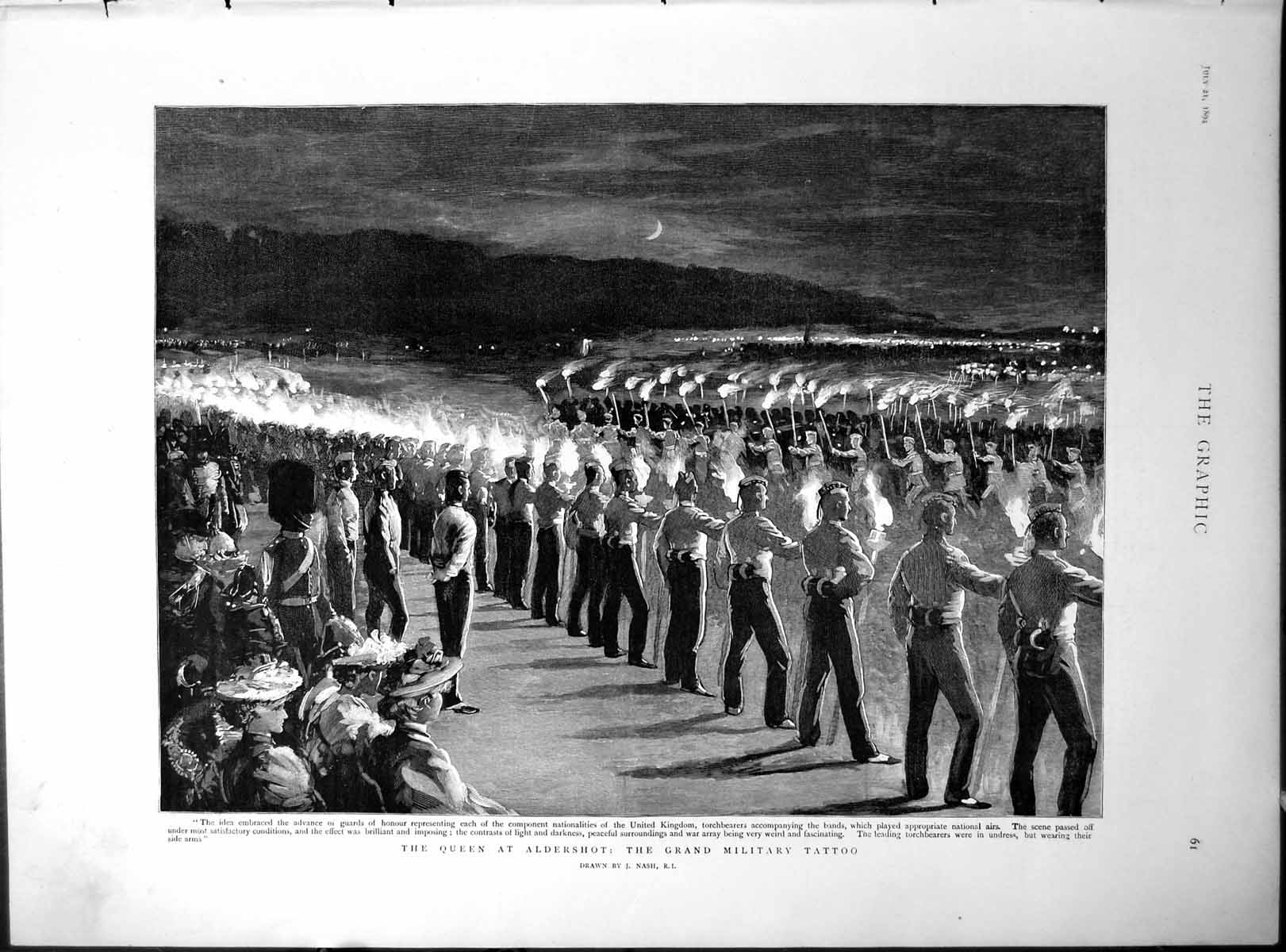 Print Queen Aldershot Military Tattoo Bishop Bath Wells Sir J Williams 1894