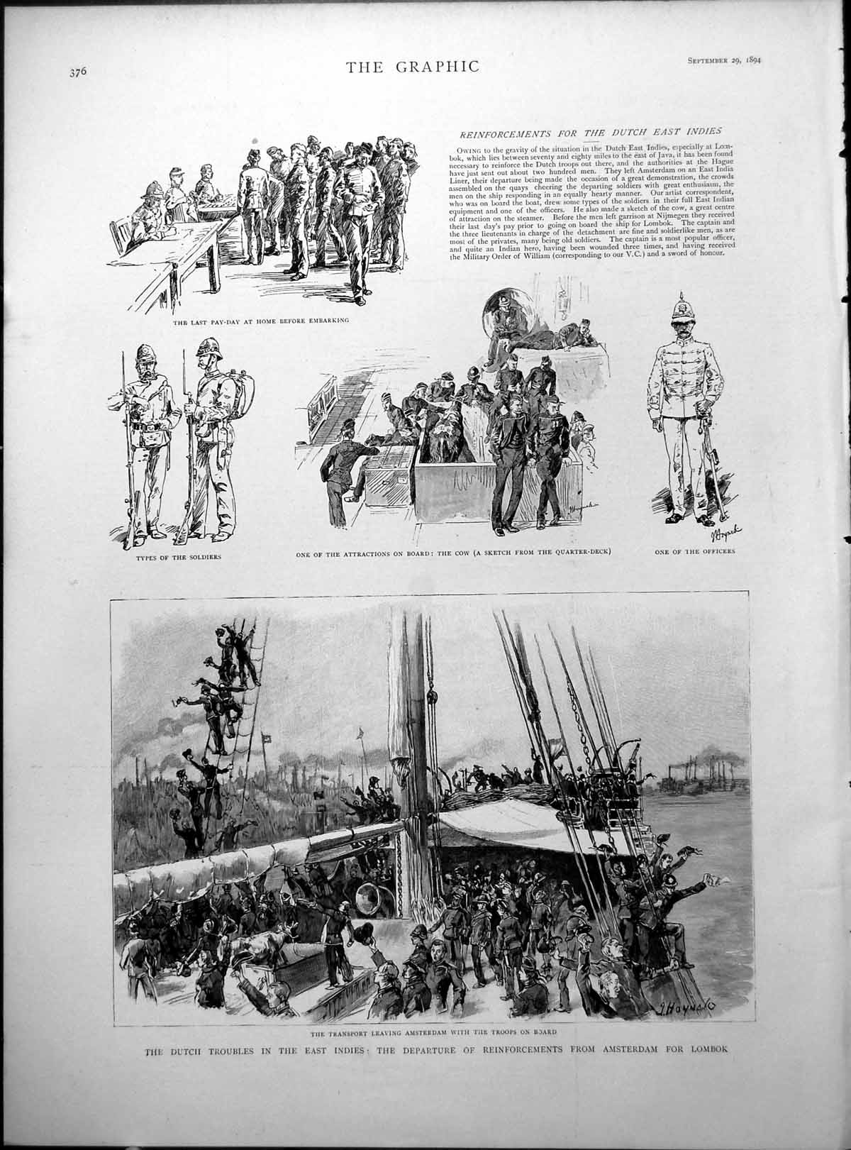 Old Print Dutch Troubles East Indies Lonbok Magazine Rifles Europe 1894 19th