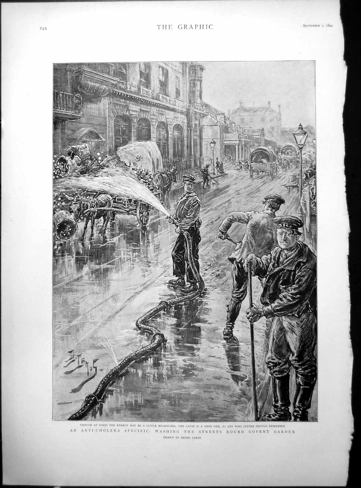 Old Print Anti Cholera Washing Streets Covent Garden Parish Church Crathie1894