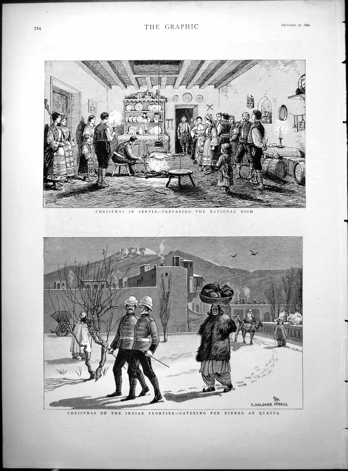 Print Christmas Servia Indian Frontier North Kilkenny Election Parnell 1890