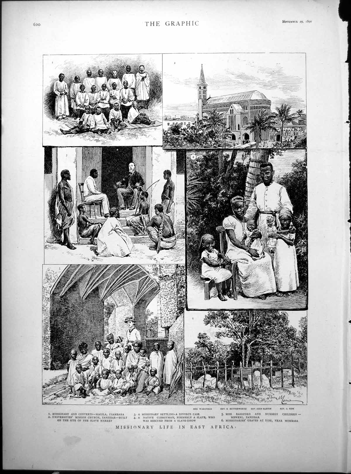 Old Print Missionary Life East Africa William King Holland Duke Luxenburg 1890