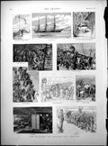 Old Print Life Training Ship Mercury Lord Lady Rosebery Lord Dalmeny1890 19th