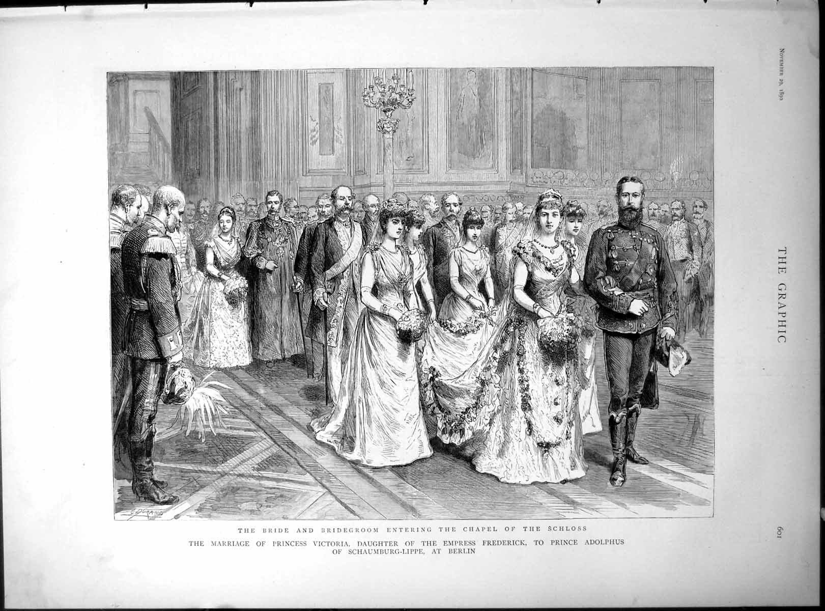 Old Print Marriage Princess Victoria Prince Adolphus Harry Ross T Macleod 1890