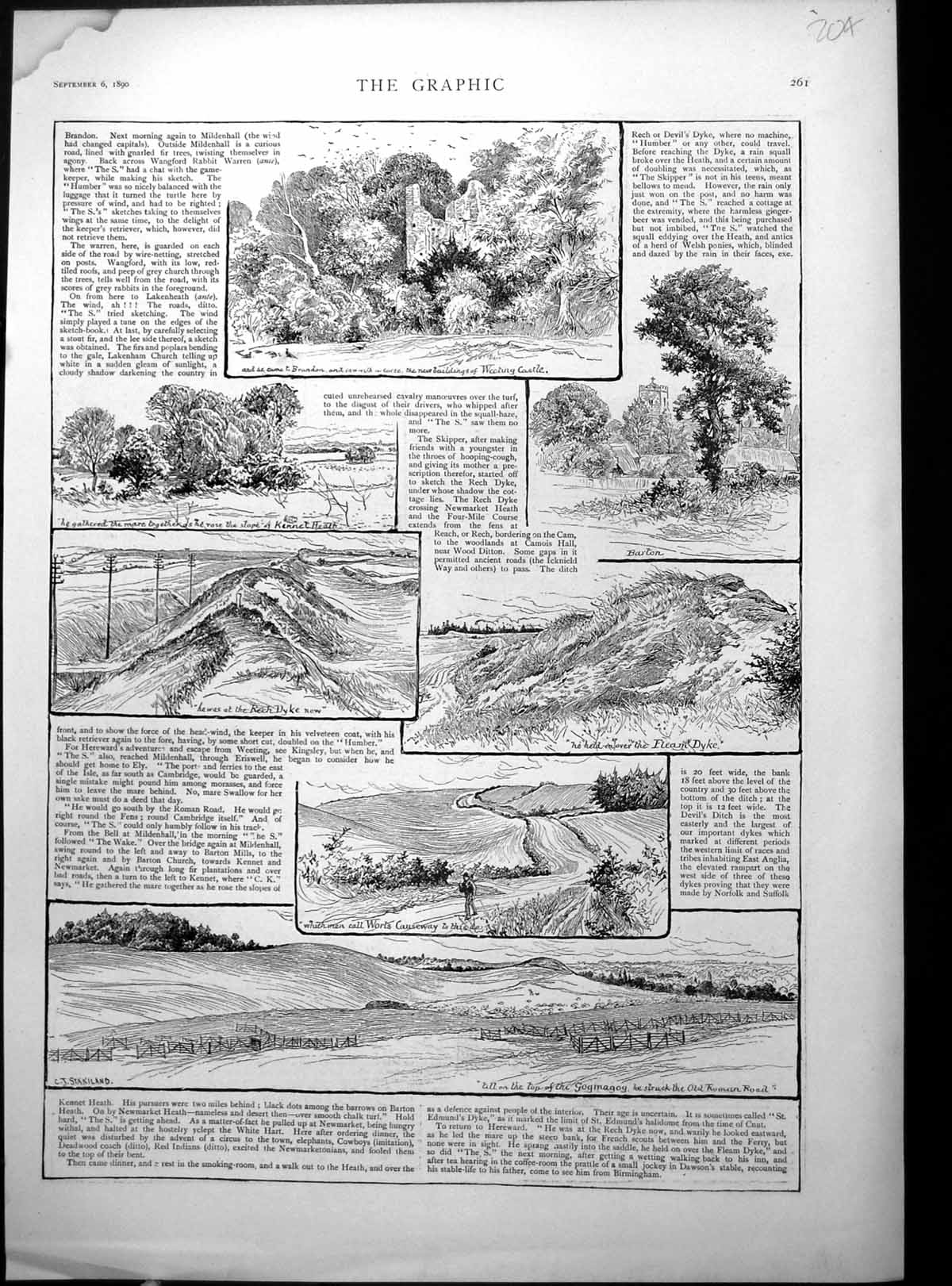 Old Weeting Castle Kennet Heath Ferry Ouse Holywell Fen Stanton 1890Victorian