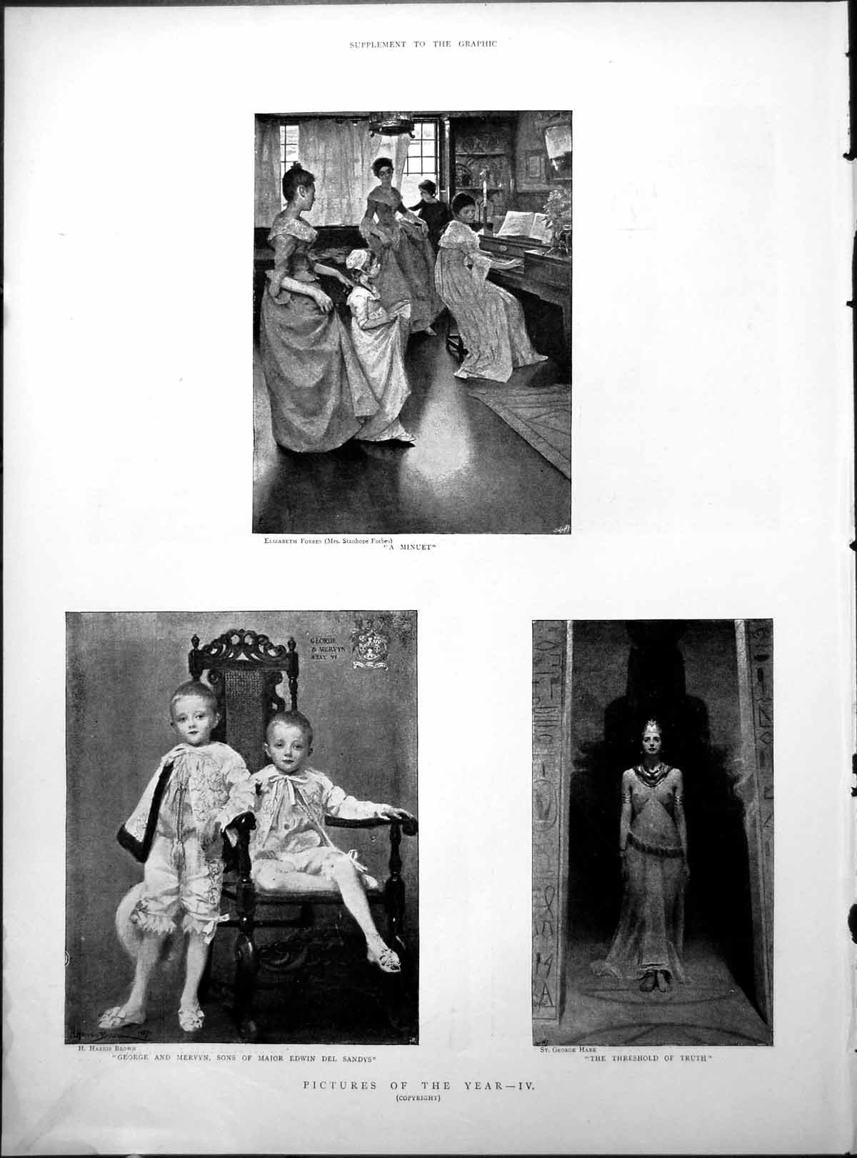 Print Minuet George Mervyn Del Sandys S Platt Will He Come J Charlton C1890