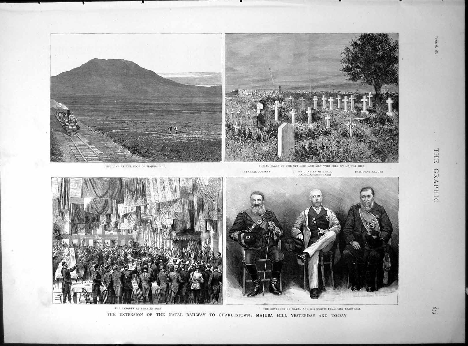 Old Print Extension Natal Railway Charlestown Baccarat Case H Leon 1891 19th