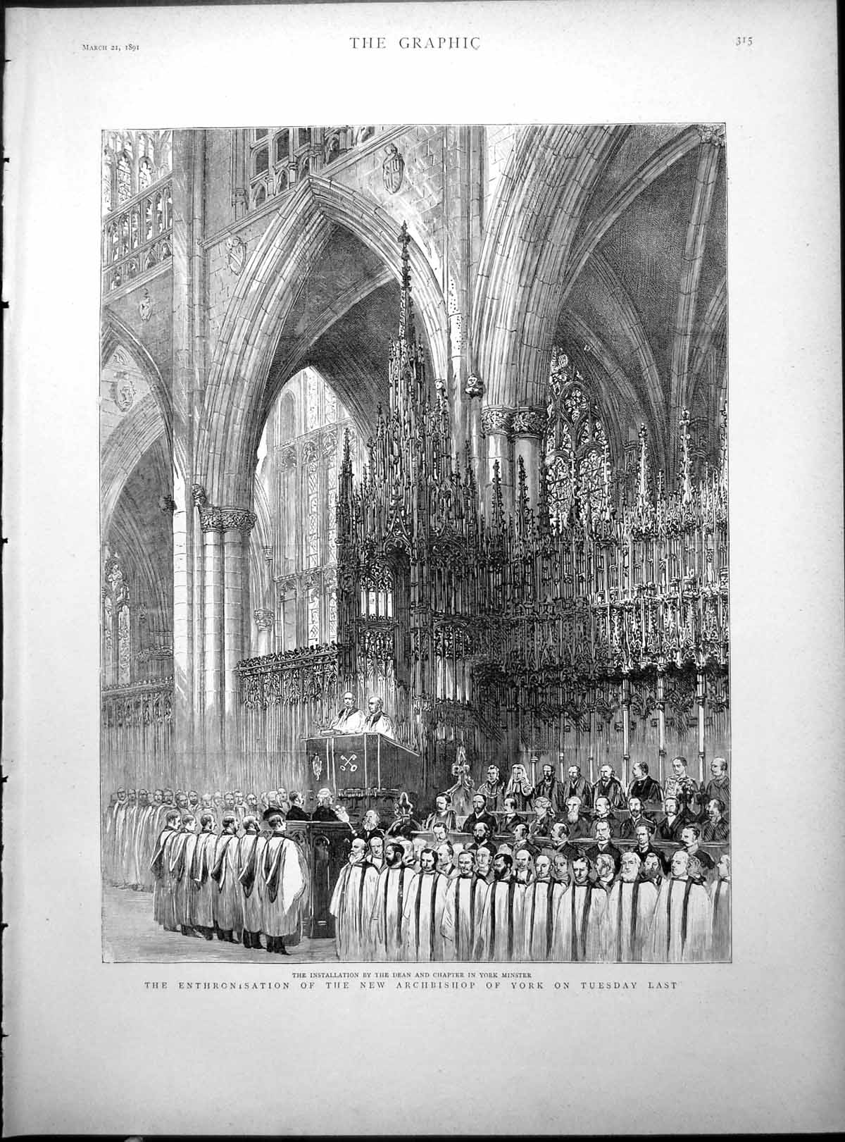 Old Enthronisation Archbishop York Masonic Hall Girls Battersea 1891Victorian