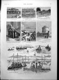 Print Regatta British Fleet Saloncia Hospitals India Parnell Commission 1888