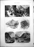 Old Print English Lake District Crummock Water Wordsworth Hawkshead 1888 19th