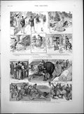 Antique Old Print Honeymoon Tricycle Ceylon Exhibition Agricultural Hall 1886