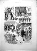 Antique Old Print Wimbledon Camp Revolver Shooting Major Bateye Yeomanry 1886
