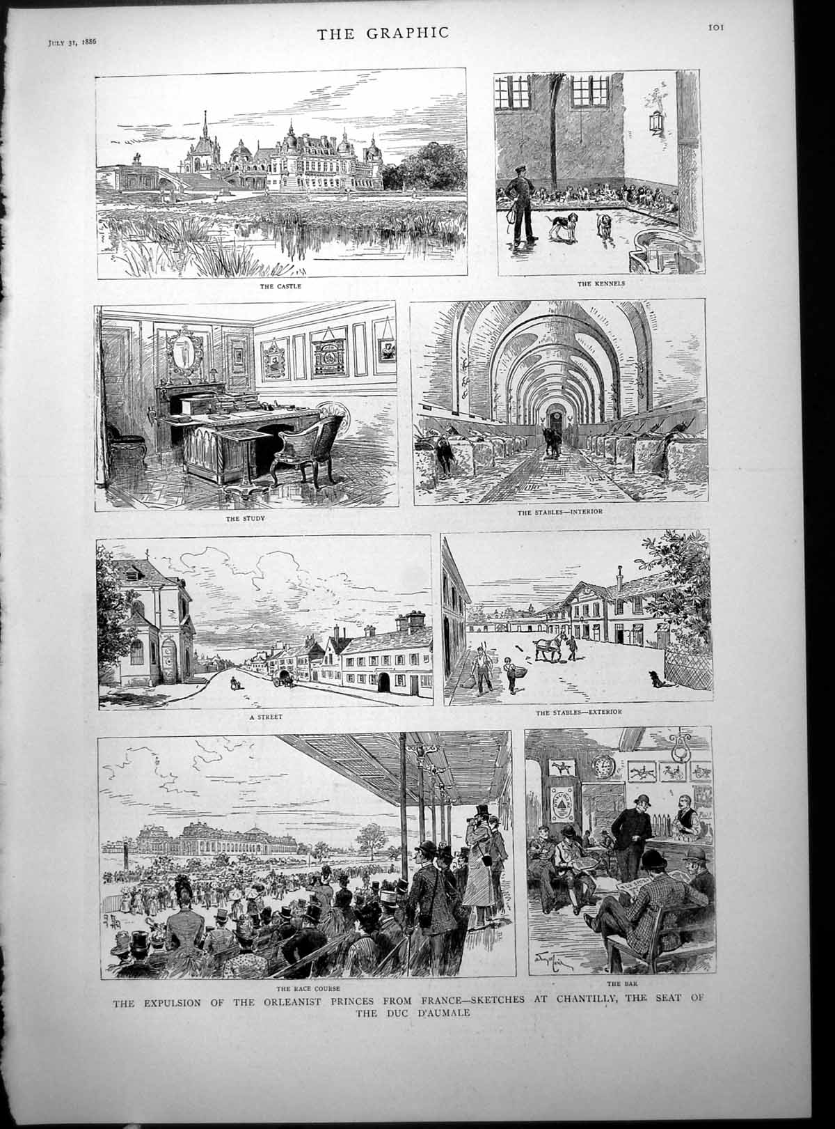 Old Expulsion Orleanist Princes France Chantilly Seat Duc D'Aumale 1886 19th