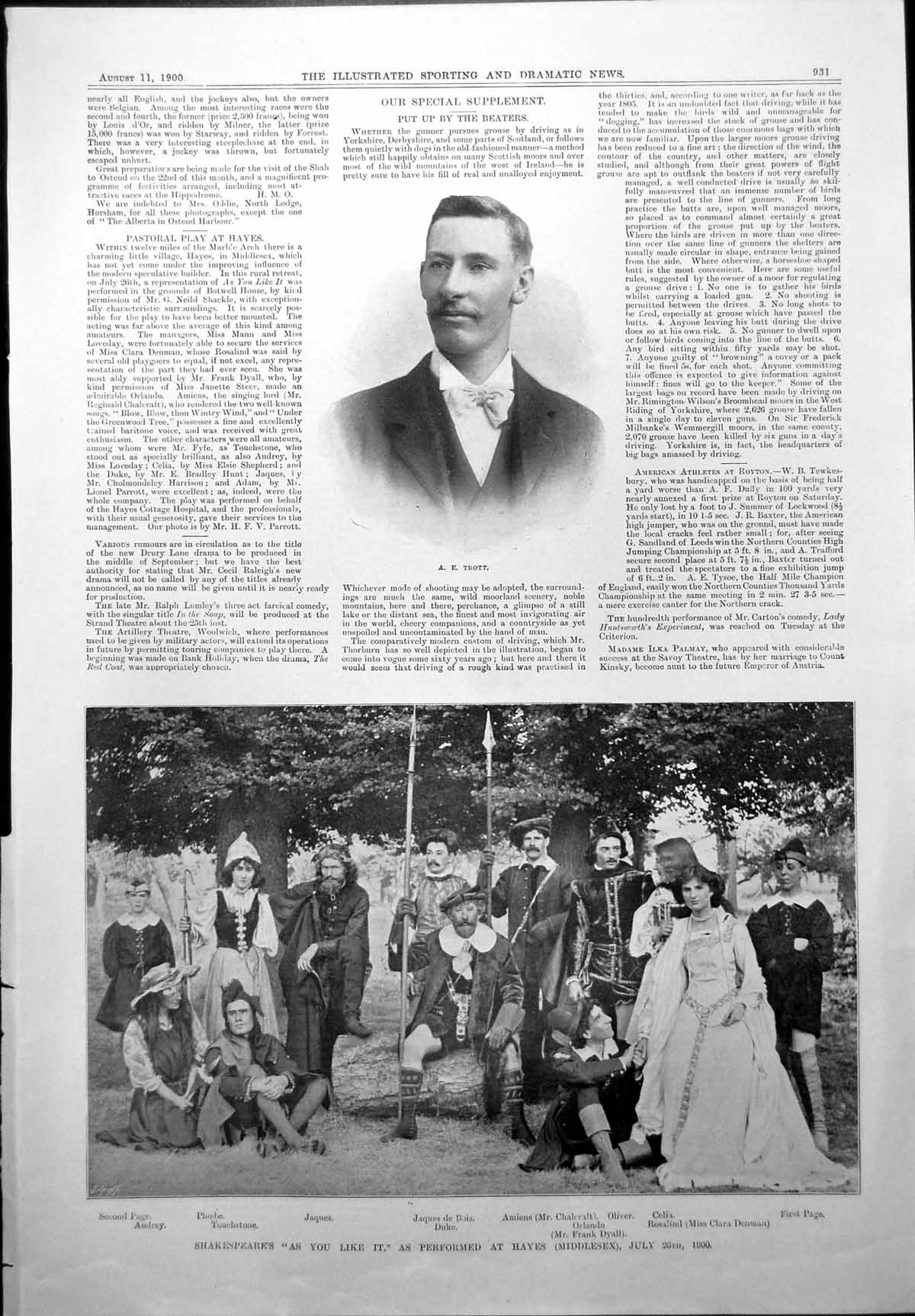 Old A Trott As You Like It Hayes Frank Dyall Clara Denman Chalcraft 1900 20th