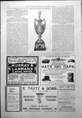 Old Print Trophy Memory James Hastie Petanelle Hats Caps Halls Wine 1900 20th