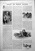 Antique Print Ancient Modern Coaching P Rumney Gate Hall Bushey Abbey 1900 20th