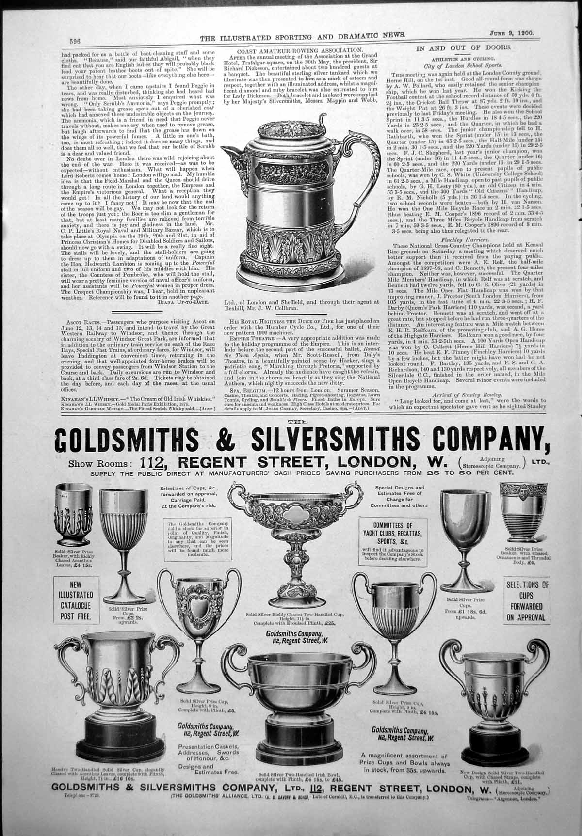 Old Coast Amateur Rowing Assoc Silver Tankard Sir Richard Dickeson 1900 20th