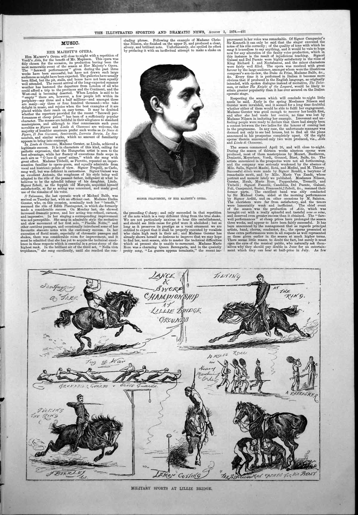 Print Signor Franceschi Her Majestys Opera Military Sports Lillie Bridge1879
