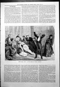 Old Print Scene Duty Prince Wales Theatre Lady Collapsed D H Friston 1879 19th