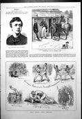 Old Print H Reeves Smith Court Theatre German Gymnastics Bush Store 1879 19th