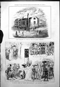 Old Print Hand & Shears Smithfield Match Princes Australians England 1878 19th