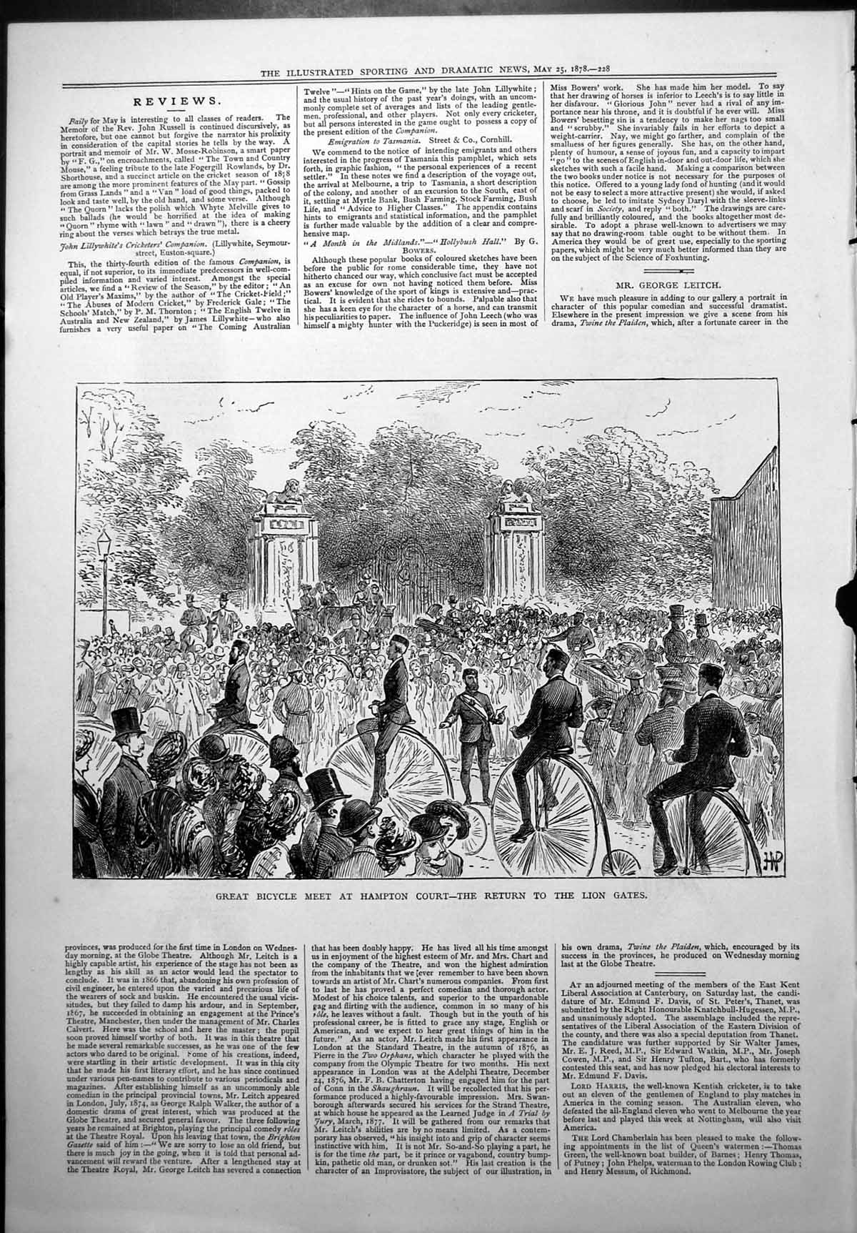 Old Bicycle Meet Hampton Court Return Lion Gates Penny Farthings 1878 Victorian