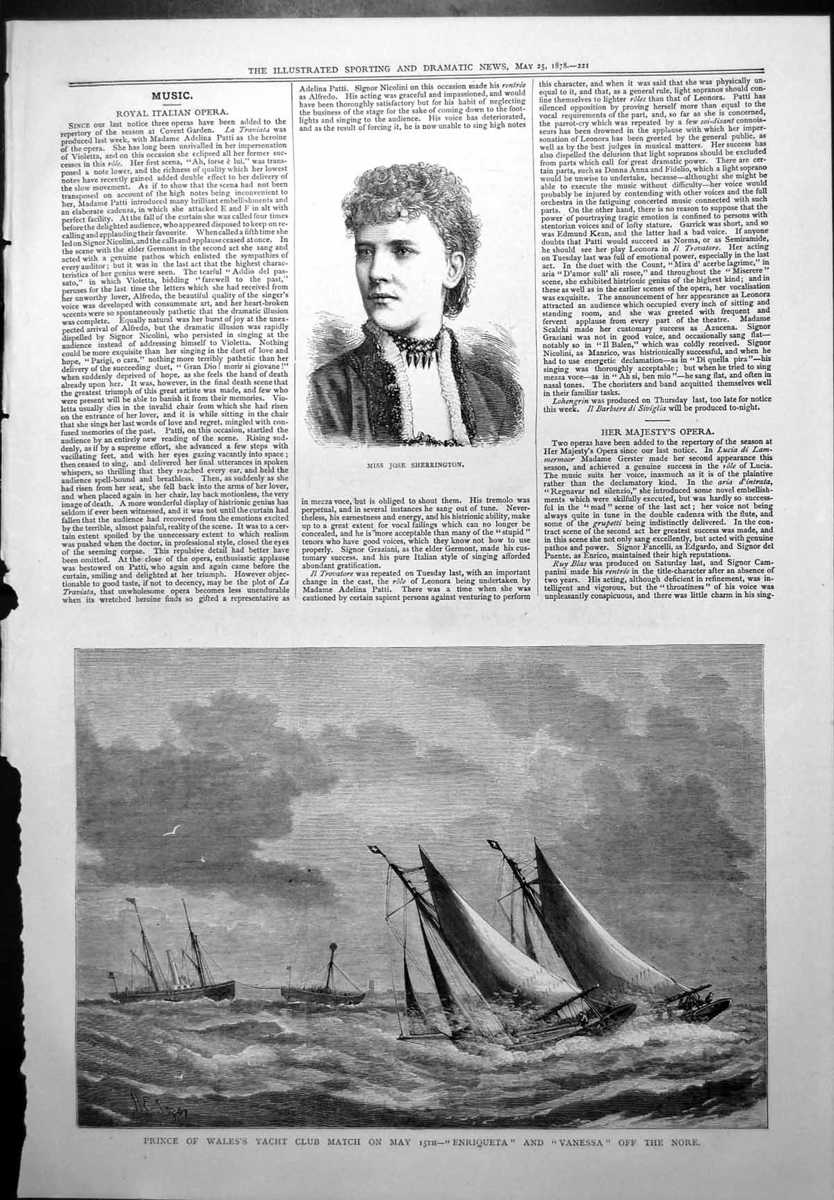 Old Jose Sherrington Prince Wales Yacht Club Enriqueta Vanessa Nore1878 19th