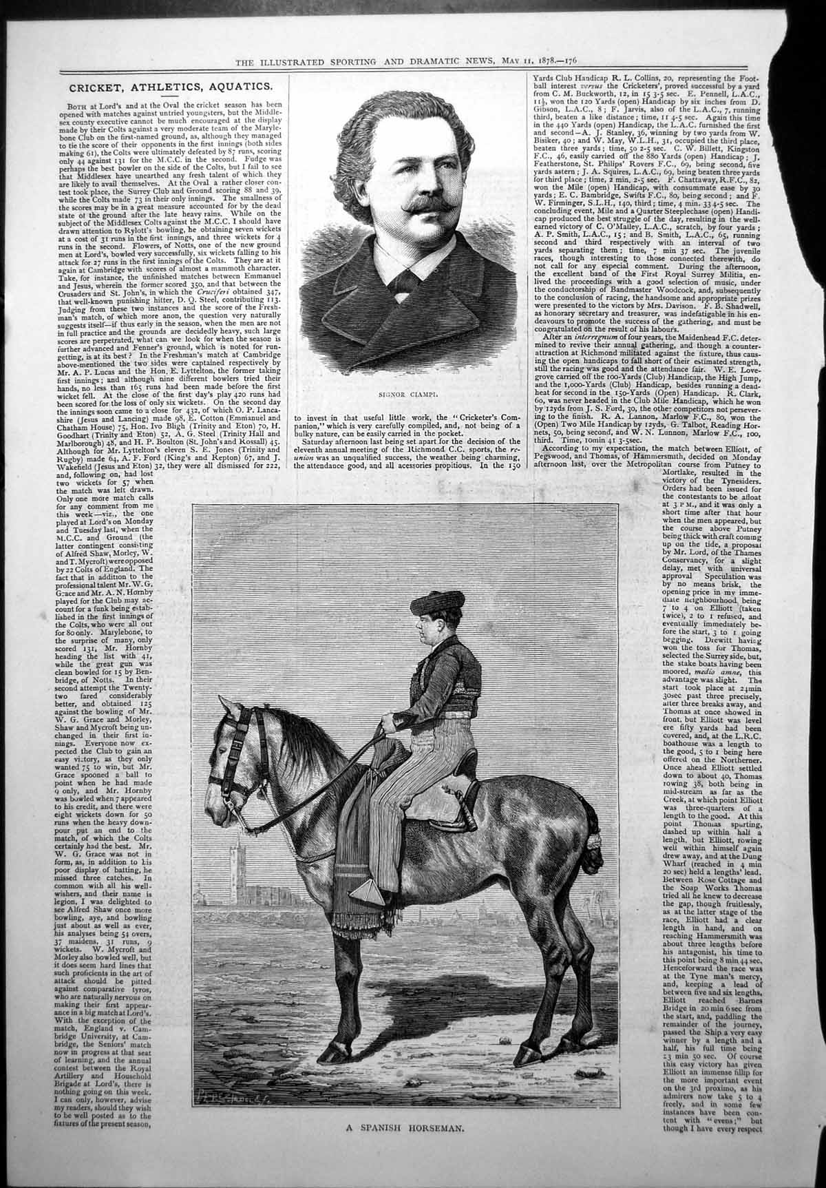 Old Signor Ciampi Spanish Horseman Majo Andalusian Costume Seville1878 19th