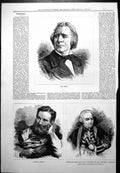 Old Print Ole Bull Signor Piatti Actor W Farren Sir Anthony Absolute 1878 19th