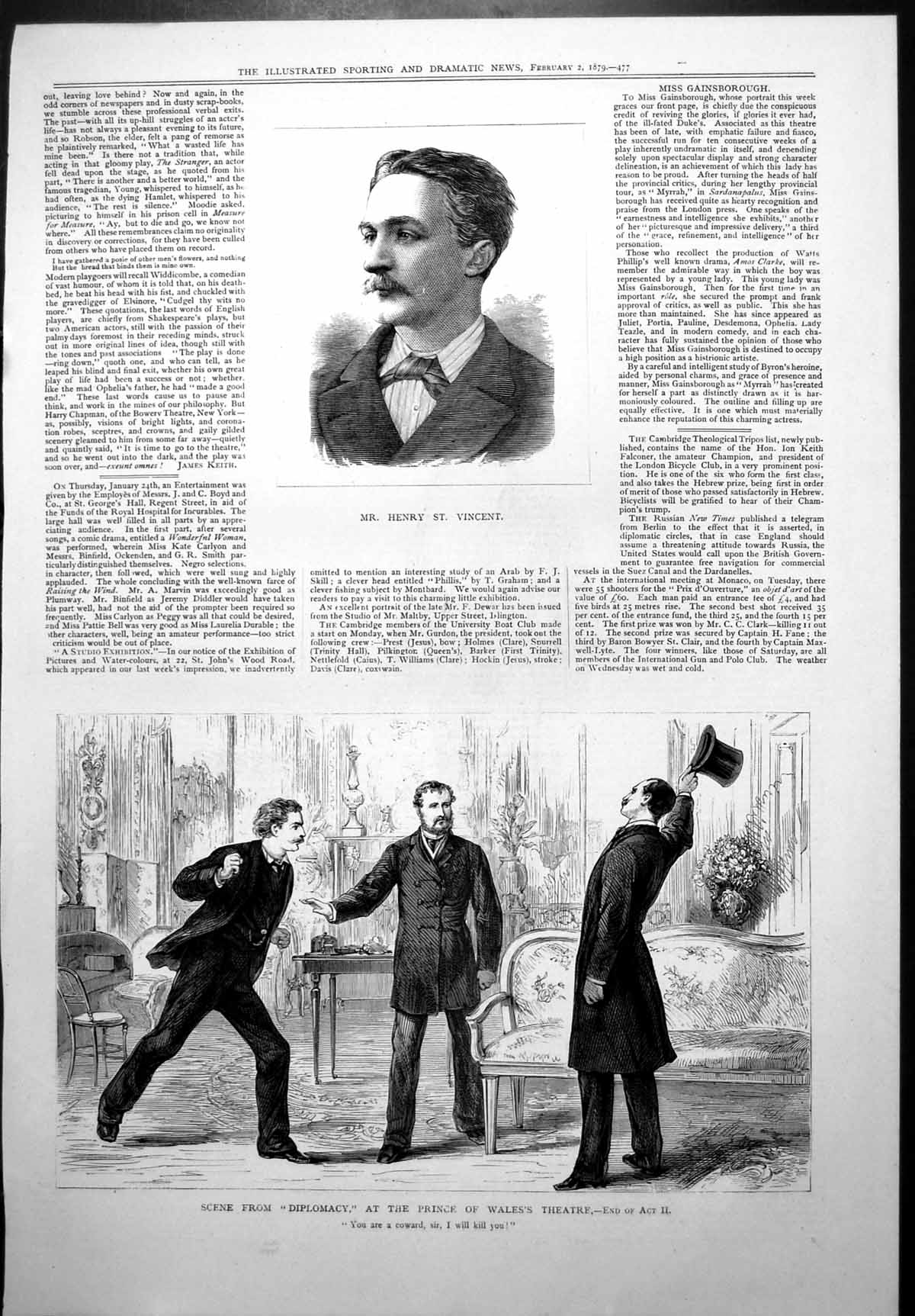 Old Henry St Vincent Scene Diplomacy Prince Wales Theatre Act11 1879