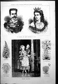 Antique Old Print King Humbert Queen Margherita Italy Perilous Gallantry 1878