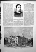Original Old Antique Print Mr James Hamilton Clarke New Theatre Berlin 1878