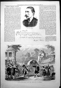 Old Alfred Cellier Scene Famous Play Opera Maynon Men Rifle Sword 1878 19th