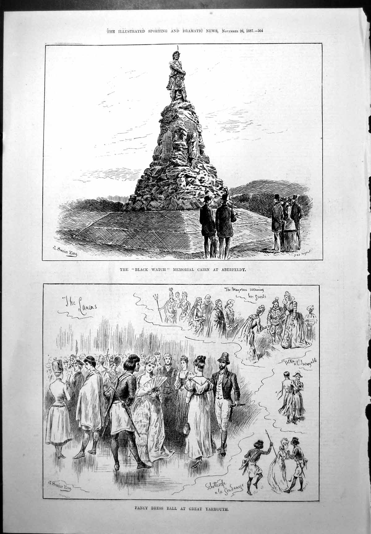 Old Black Watch Memorial Aberfeldy Fancy Dress Ball Gt Yarmouth 1887 Victorian