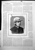 Antique Old Print Late George Fordham Jockey Funeral Upton Church Slough 1887
