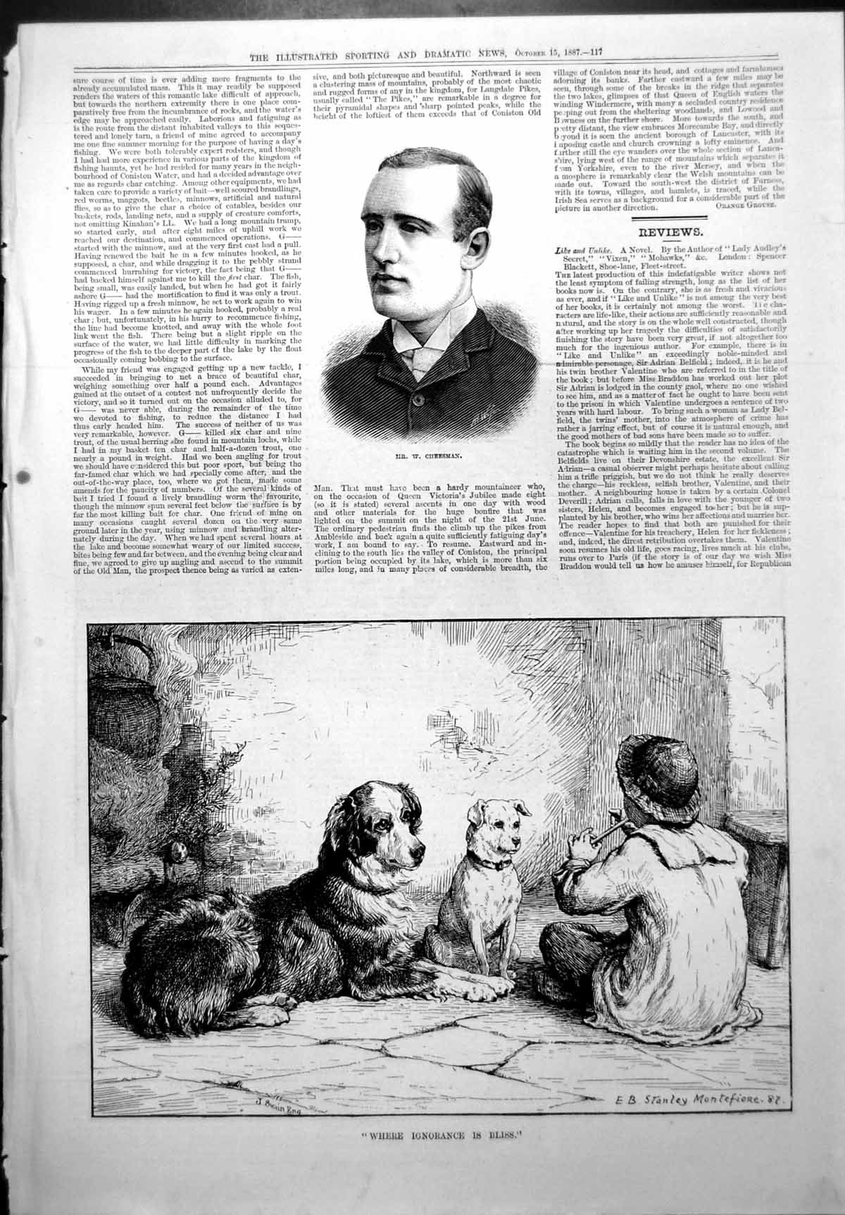 Old Mr W Cheesman Where Ignorance Is Bliss Stanley Montefiore Dogs1887 19th