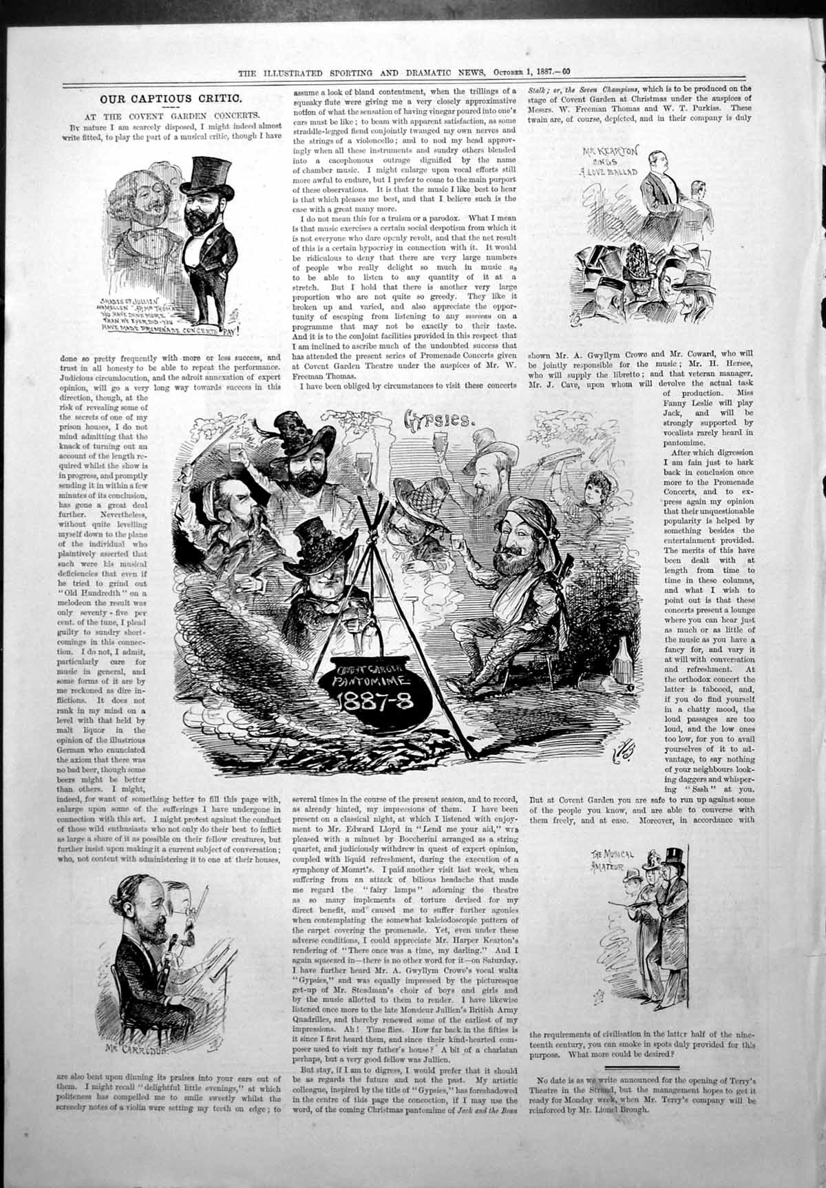 Old Captious Critic Covent Garden Concerts Mr Carrodus Mr Kearton 1887 19th