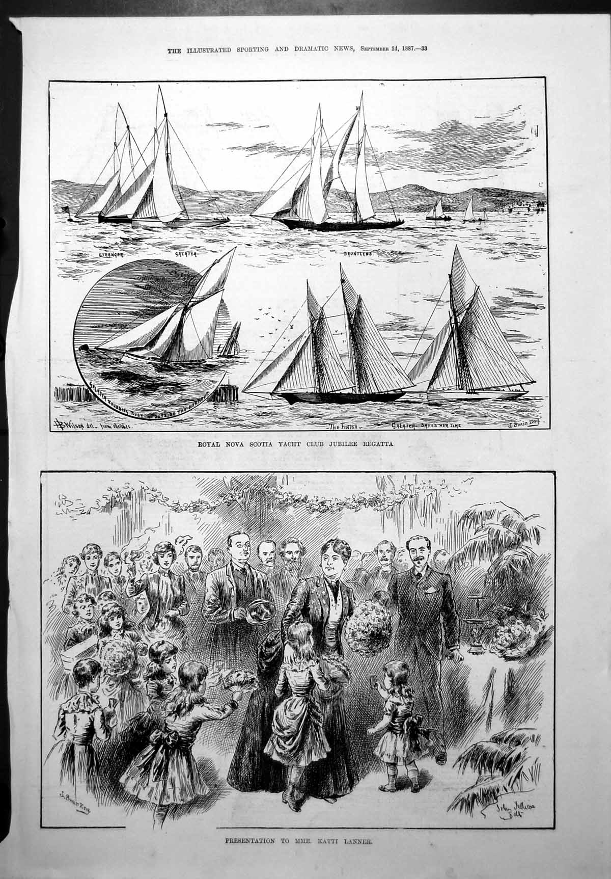 Old Royal Nova Scotia Yacht Club Regatta Presentation Katti Lanner 1887 19th