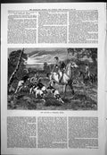 Old Antique Print Cub Hunting Promising Entry Riders Horses Hounds 1887 19th